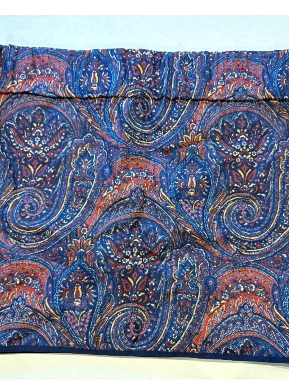 RALPH LAUREN CHAPS HOME Indigo Isle Blue Paisley Window Valance- Size 80" x 17"